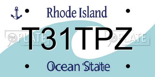T31TPZ Rhode Island License Plate