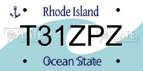 T31ZPZ Rhode Island License Plate