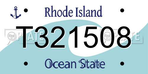 T321508 Rhode Island License Plate