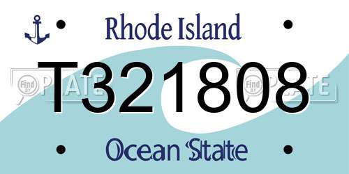 T321808 Rhode Island License Plate