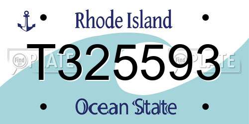 T325593 Rhode Island License Plate