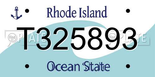 T325893 Rhode Island License Plate