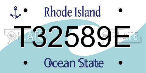 T32589E Rhode Island License Plate