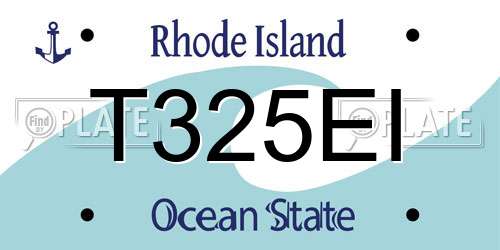 T325EI Rhode Island License Plate