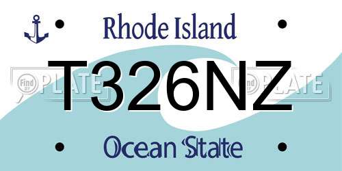 T326NZ Rhode Island License Plate