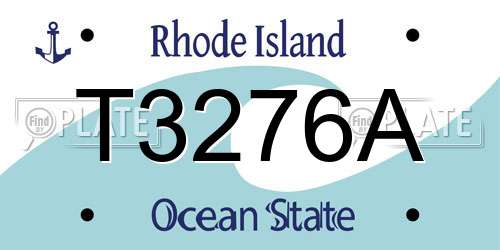 T3276A Rhode Island License Plate