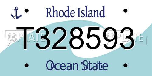 T328593 Rhode Island License Plate