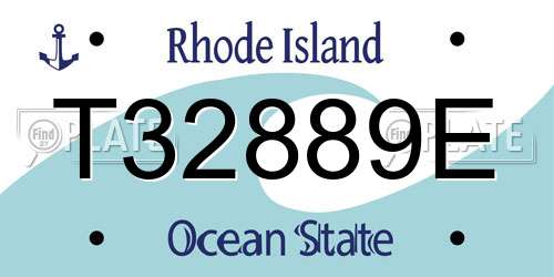 T32889E Rhode Island License Plate