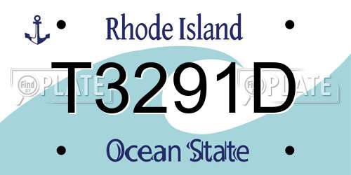 T3291D Rhode Island License Plate