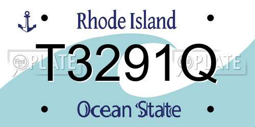 T3291Q Rhode Island License Plate