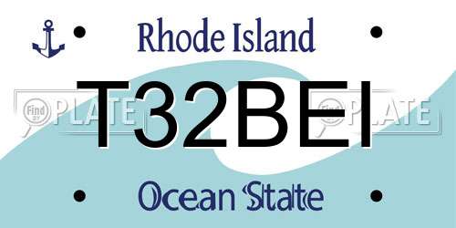 T32BEI Rhode Island License Plate