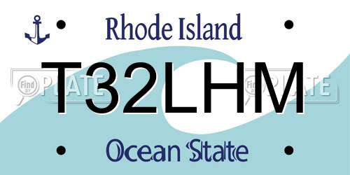 T32LHM Rhode Island License Plate