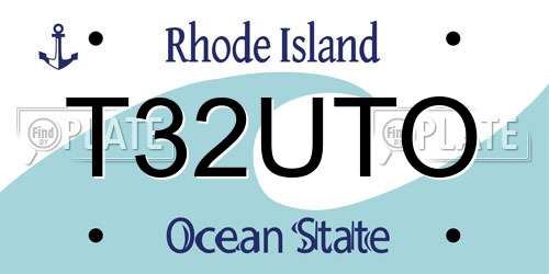 T32UTO Rhode Island License Plate