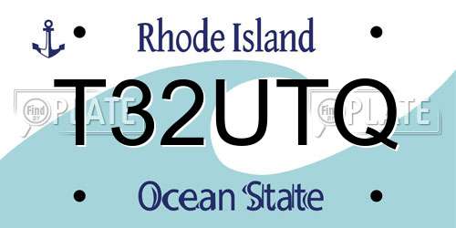 T32UTQ Rhode Island License Plate