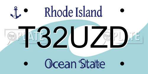 T32UZD Rhode Island License Plate