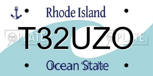 T32UZO Rhode Island License Plate