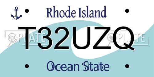 T32UZQ Rhode Island License Plate