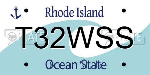 T32WSS Rhode Island License Plate