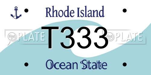 T333 Rhode Island License Plate