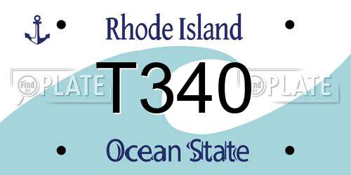 T340 Rhode Island License Plate