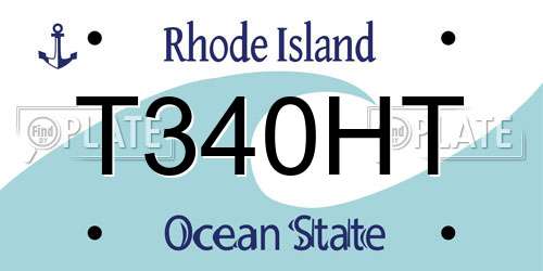 T340HT Rhode Island License Plate