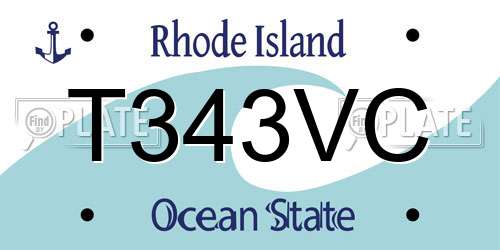 T343VC Rhode Island License Plate