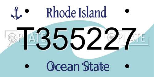 T355227 Rhode Island License Plate