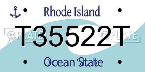 T35522T Rhode Island License Plate