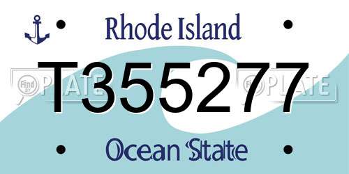 T355277 Rhode Island License Plate