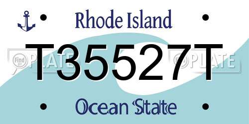 T35527T Rhode Island License Plate