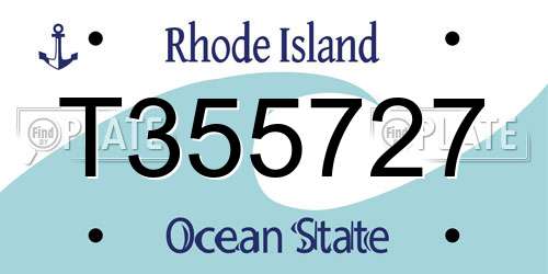 T355727 Rhode Island License Plate