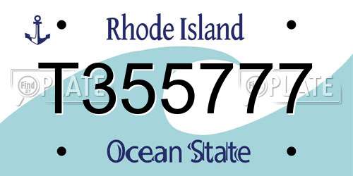 T355777 Rhode Island License Plate