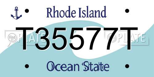 T35577T Rhode Island License Plate
