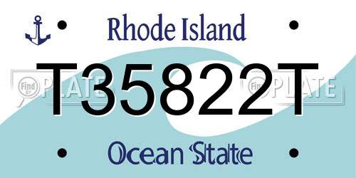 T35822T Rhode Island License Plate