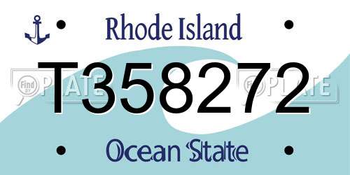 T358272 Rhode Island License Plate