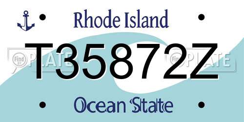 T35872Z Rhode Island License Plate