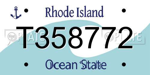 T358772 Rhode Island License Plate