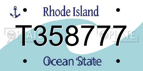T358777 Rhode Island License Plate