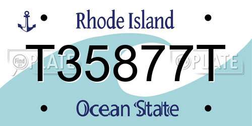 T35877T Rhode Island License Plate