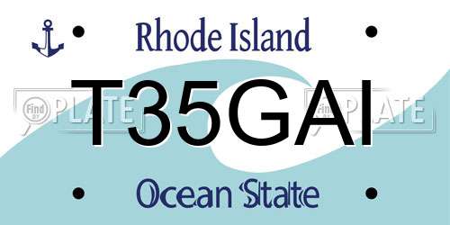 T35GAI Rhode Island License Plate