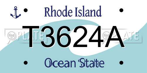 T3624A Rhode Island License Plate