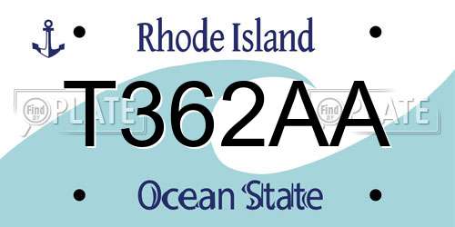 T362AA Rhode Island License Plate