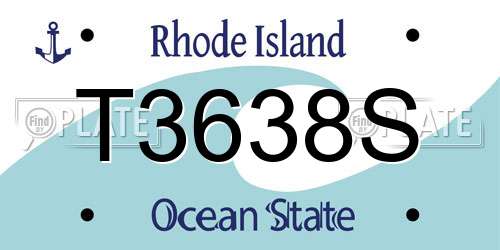 T3638S Rhode Island License Plate
