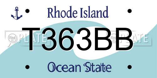 T363BB Rhode Island License Plate