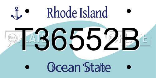 T36552B Rhode Island License Plate