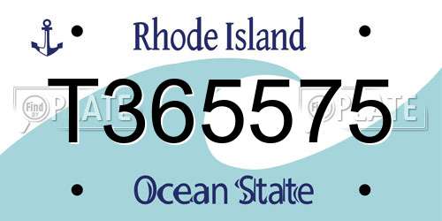 T365575 Rhode Island License Plate