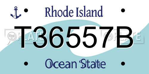 T36557B Rhode Island License Plate