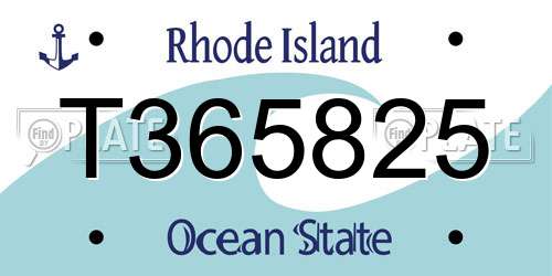 T365825 Rhode Island License Plate