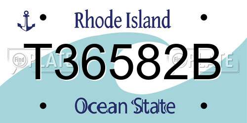 T36582B Rhode Island License Plate