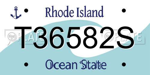 T36582S Rhode Island License Plate